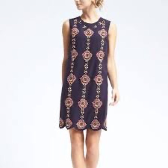 BANANA REPUBLIC Navy Sheath Dress Sz S - Picture 1 of 8